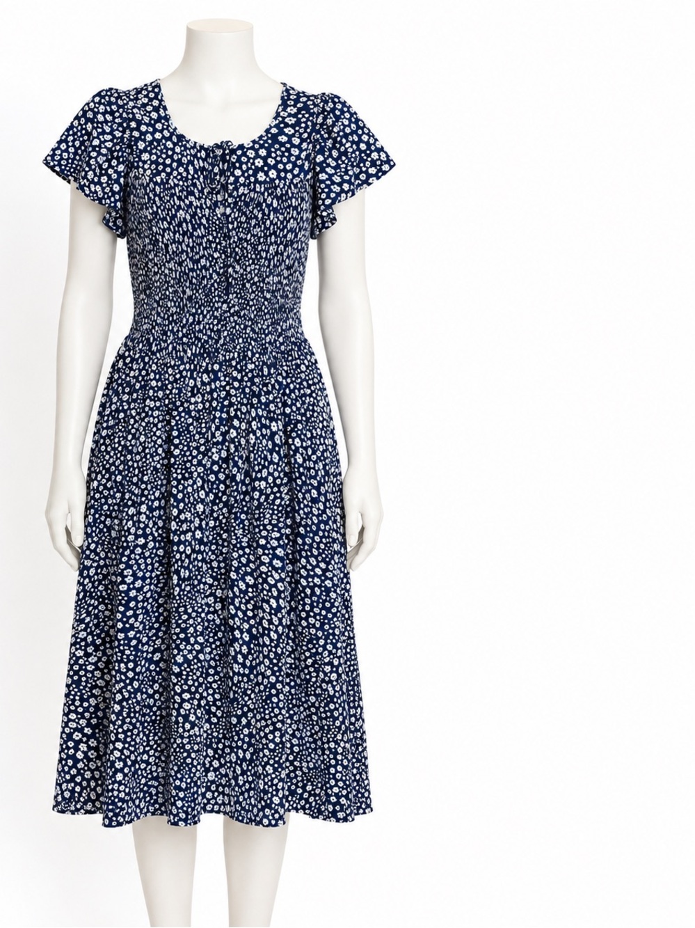 NWT Gap Factory Smocked Midi Spring Dress Size LP